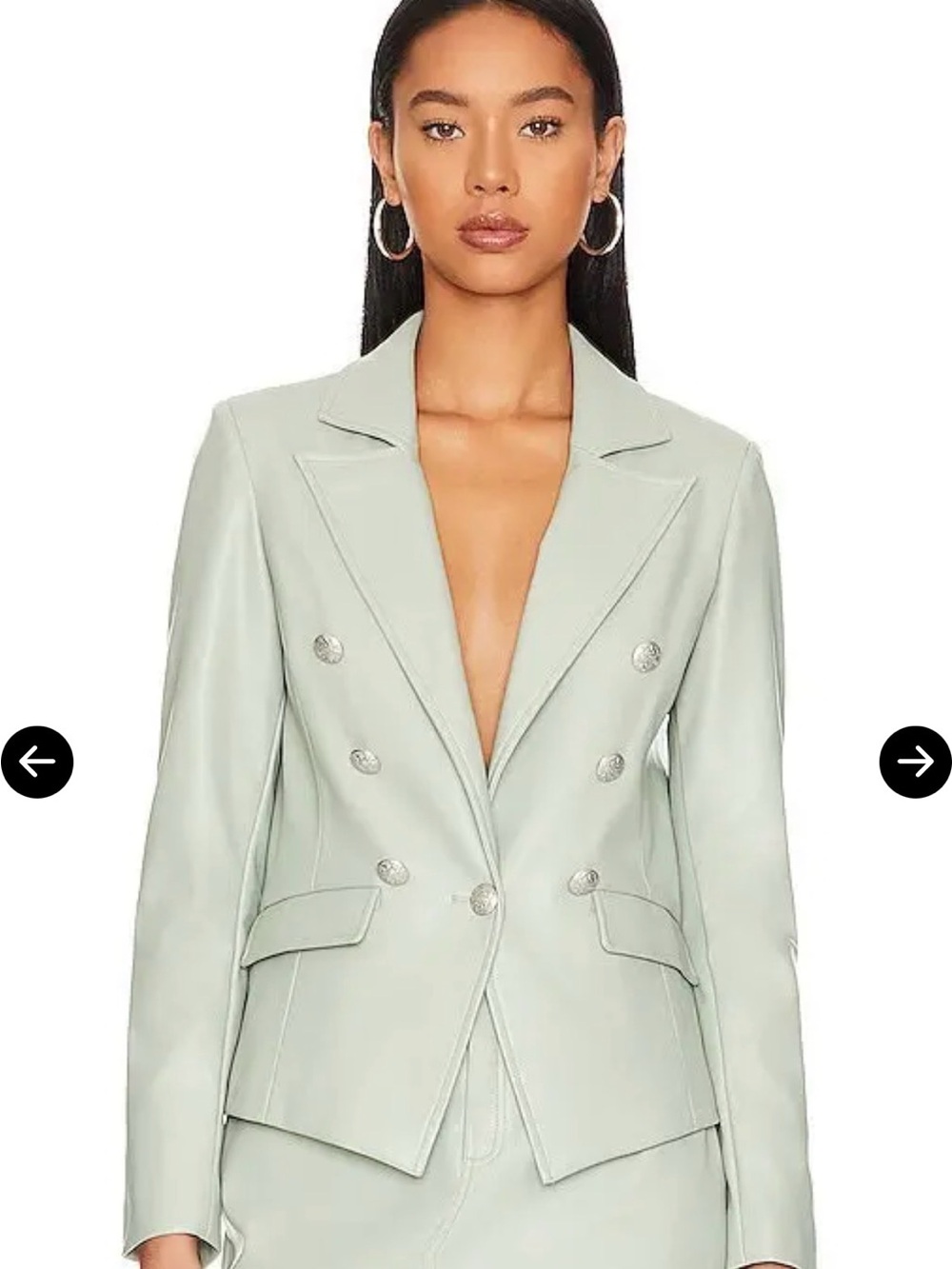 Central Park West Green Double-Breasted Blazer Revolve